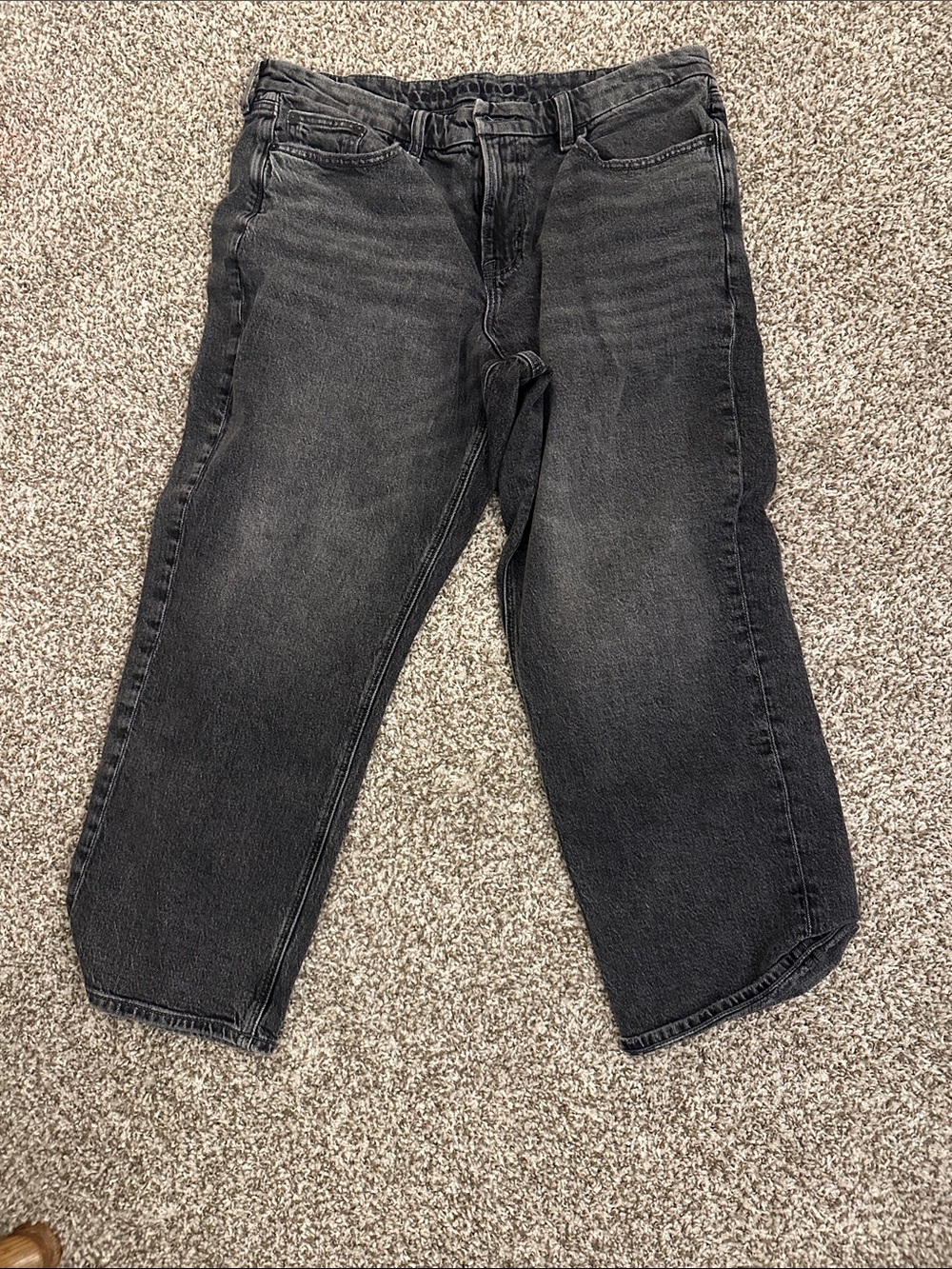 AE women’s Black Washed Jeans - Curvy Straight Fit